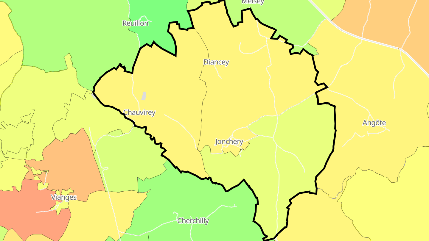 Carte des prix de l'immobilier Diancey