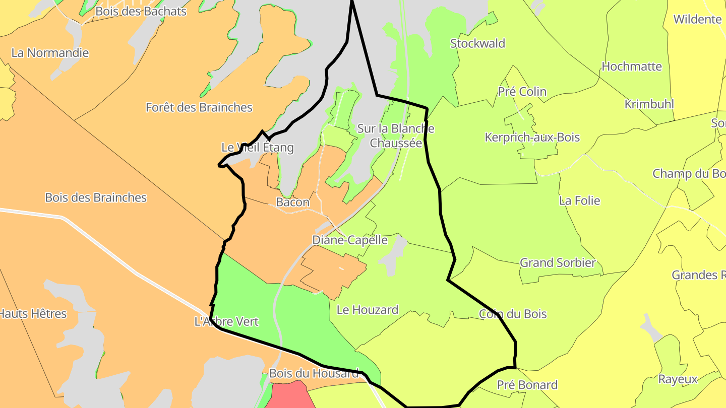 Carte des prix de l'immobilier Diane-Capelle
