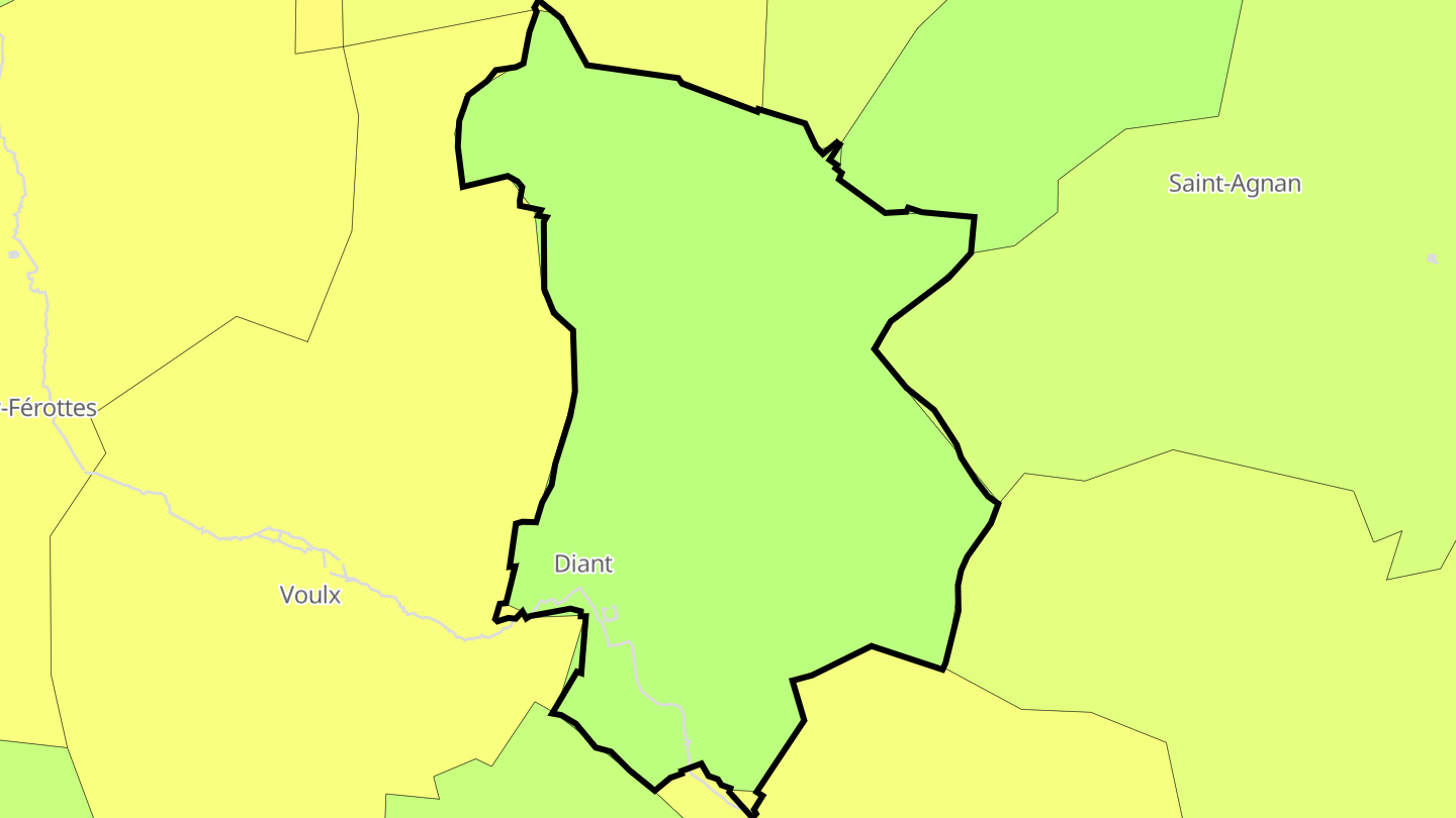 Carte des prix de l'immobilier Diant