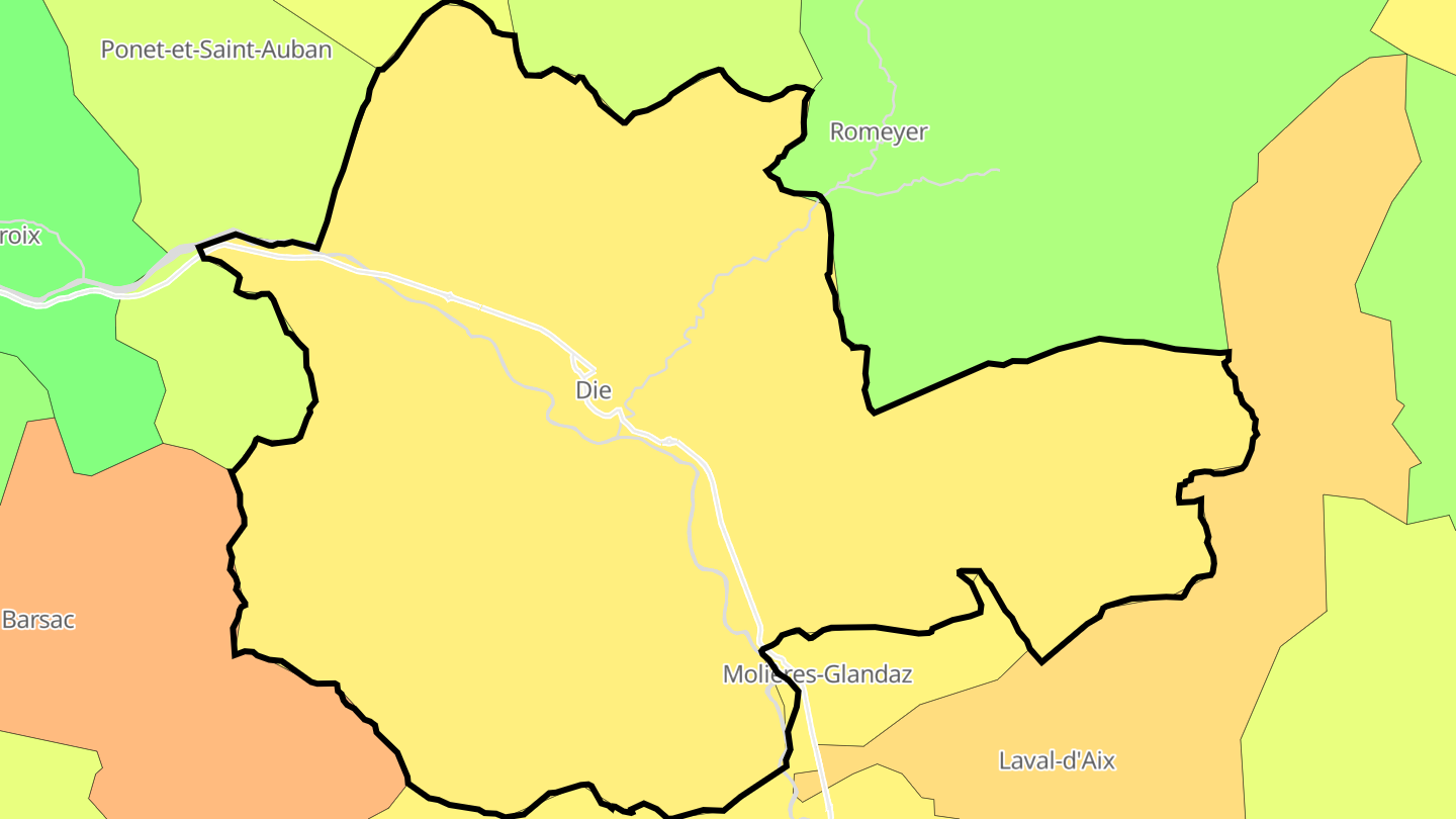 Carte des prix de l'immobilier Die