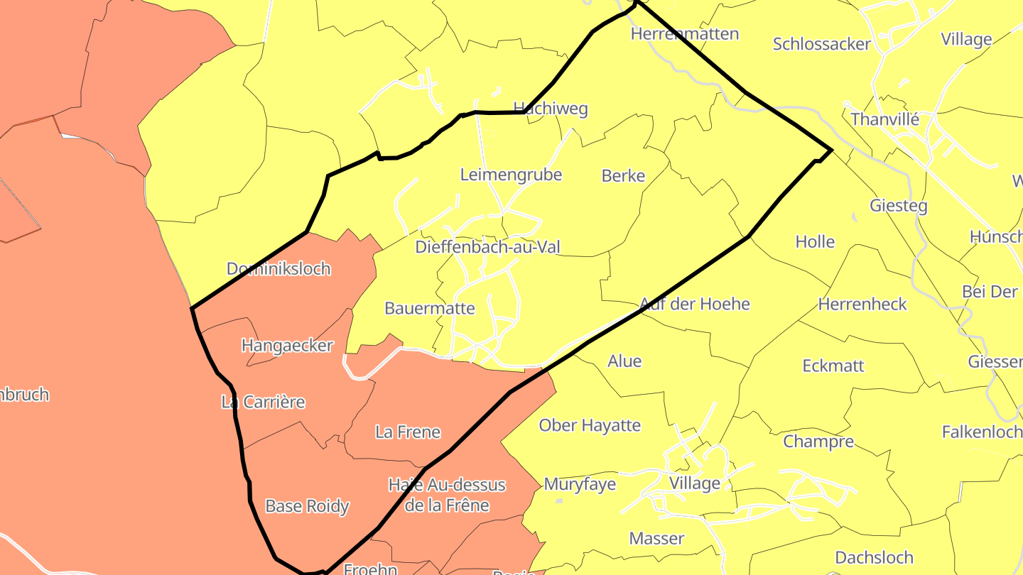 Carte des prix de l'immobilier Dieffenbach-au-Val