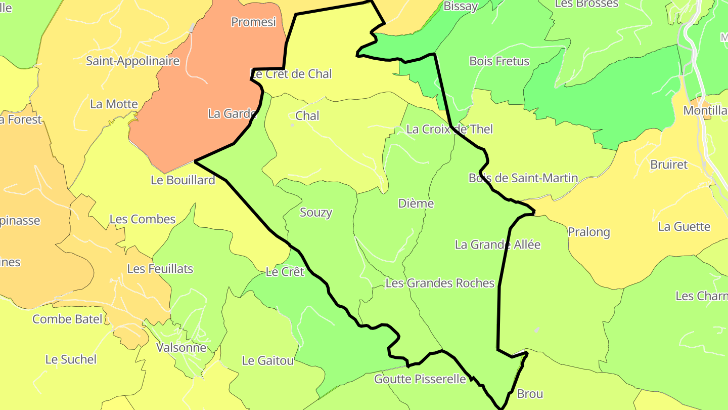 Carte des prix de l'immobilier Dième