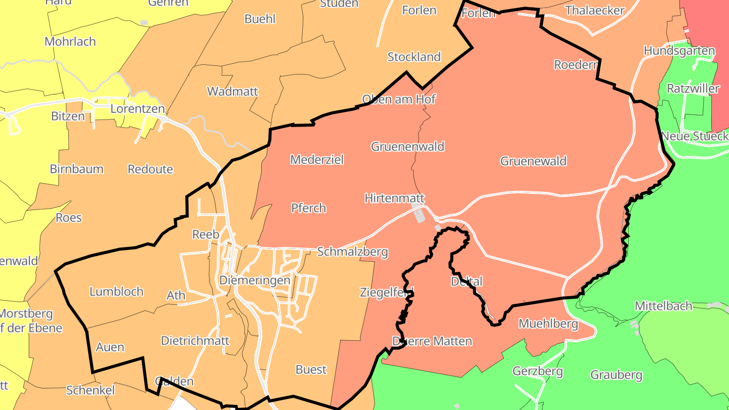 Carte des prix de l'immobilier Diemeringen