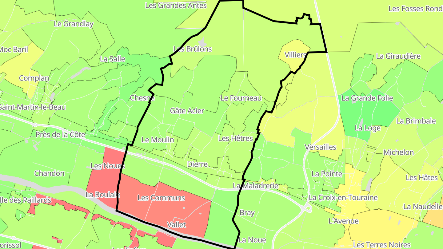 Carte des prix de l'immobilier Dierre