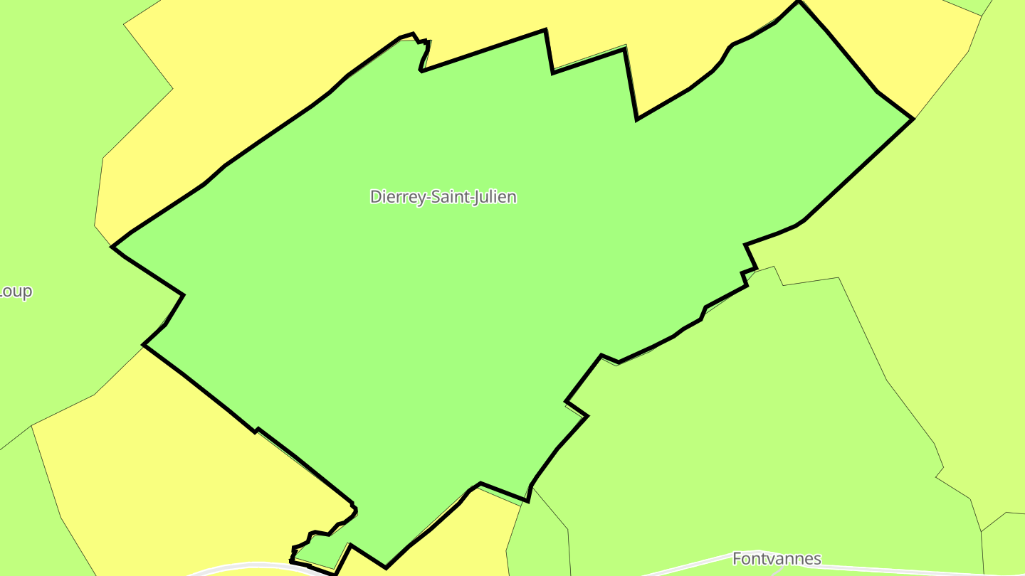 Carte des prix de l'immobilier Dierrey-Saint-Julien