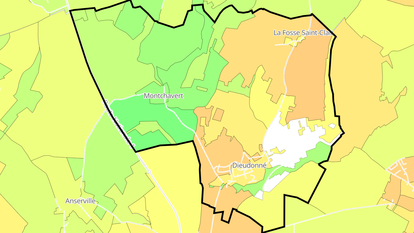Carte des prix de l'immobilier Dieudonné