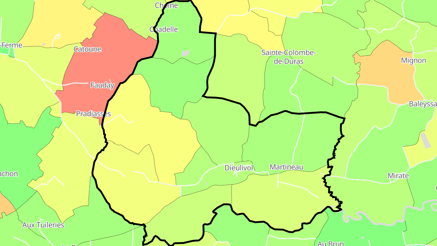 Carte des prix de l'immobilier Dieulivol