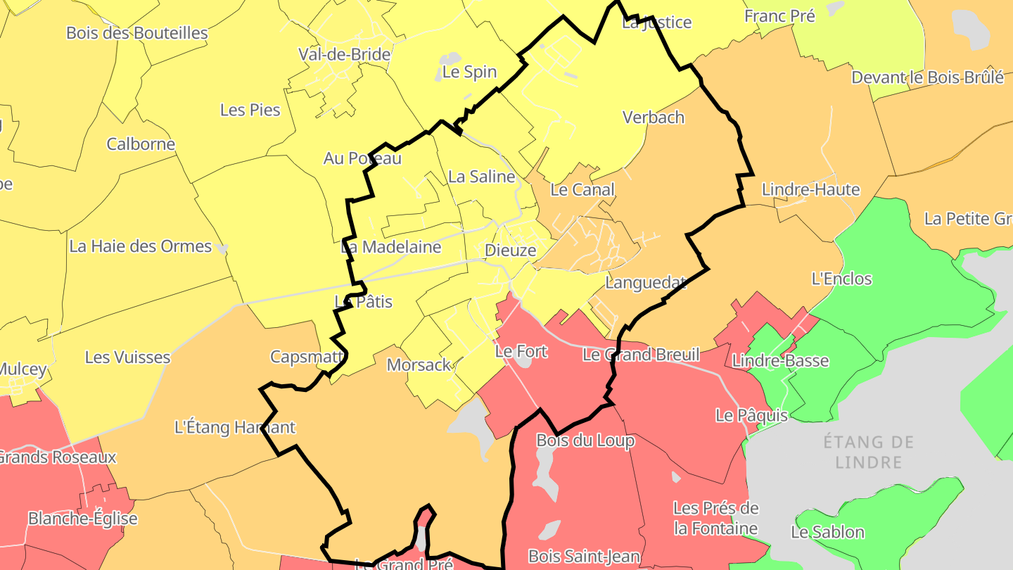 Carte des prix de l'immobilier Dieuze