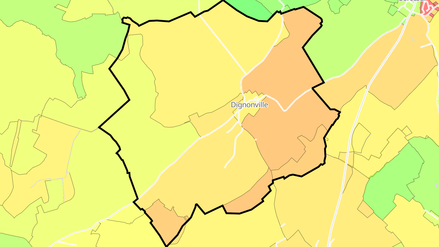 Carte des prix de l'immobilier Dignonville