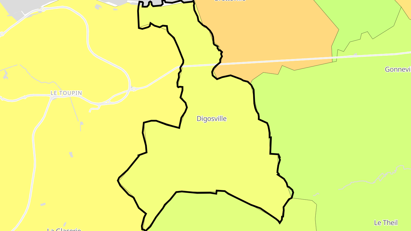Carte des prix de l'immobilier Digosville