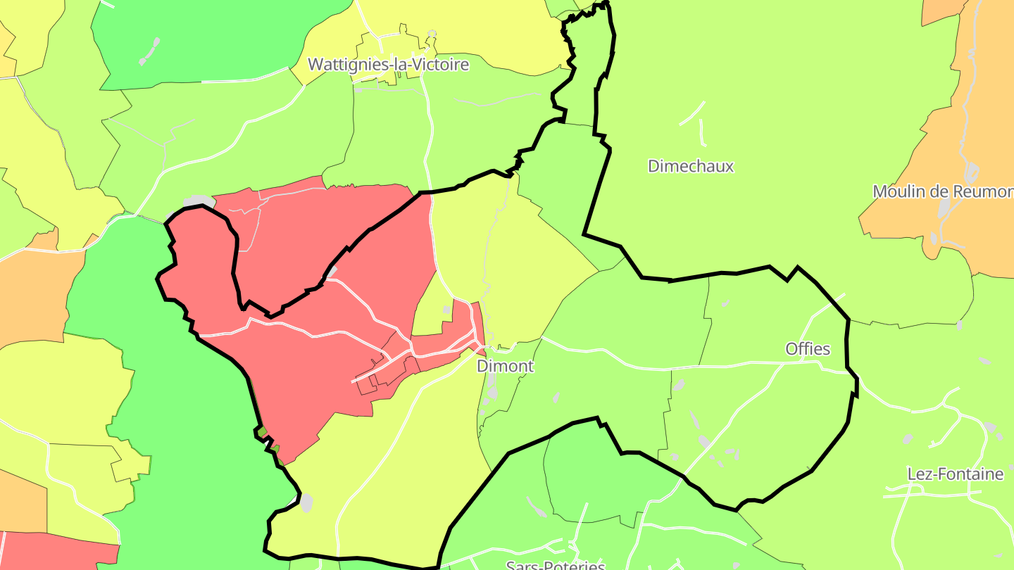 Carte des prix de l'immobilier Dimont
