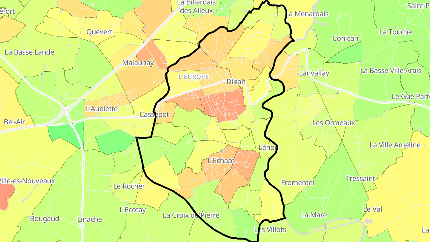 Carte des prix de l'immobilier Dinan