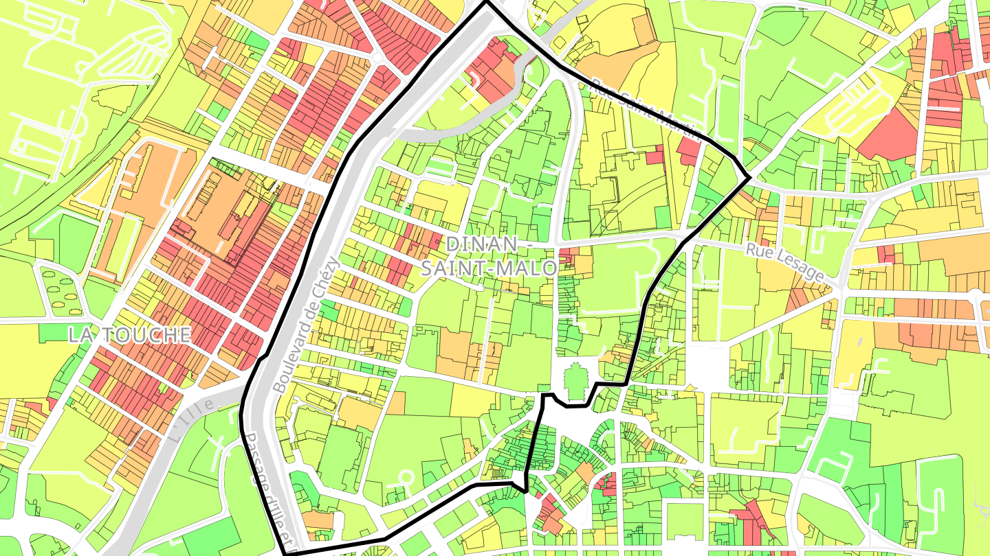 Carte des prix de l'immobilier Dinan - Saint-Malo