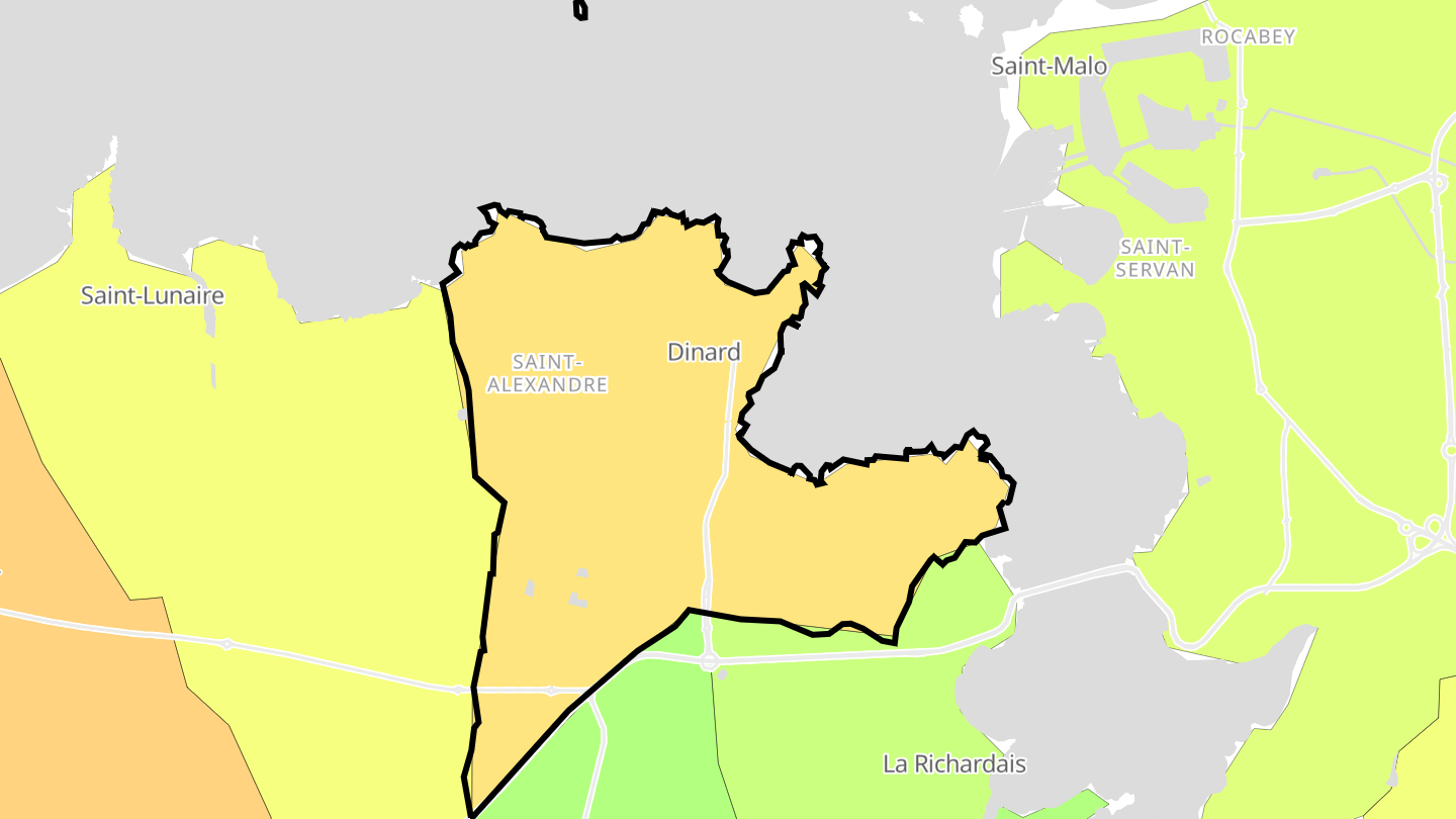 Carte des prix de l'immobilier Dinard