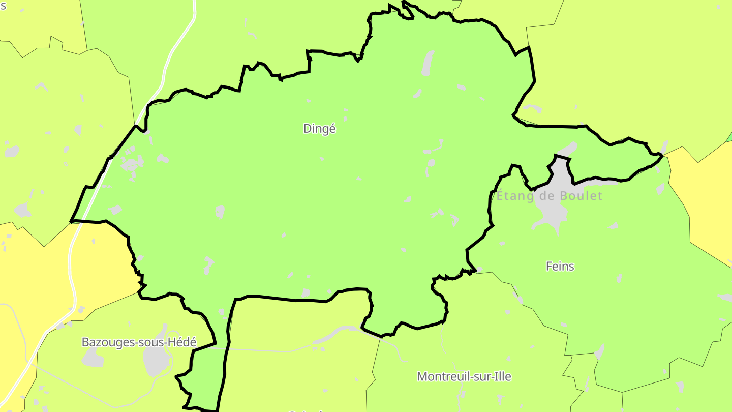 Carte des prix de l'immobilier Dingé