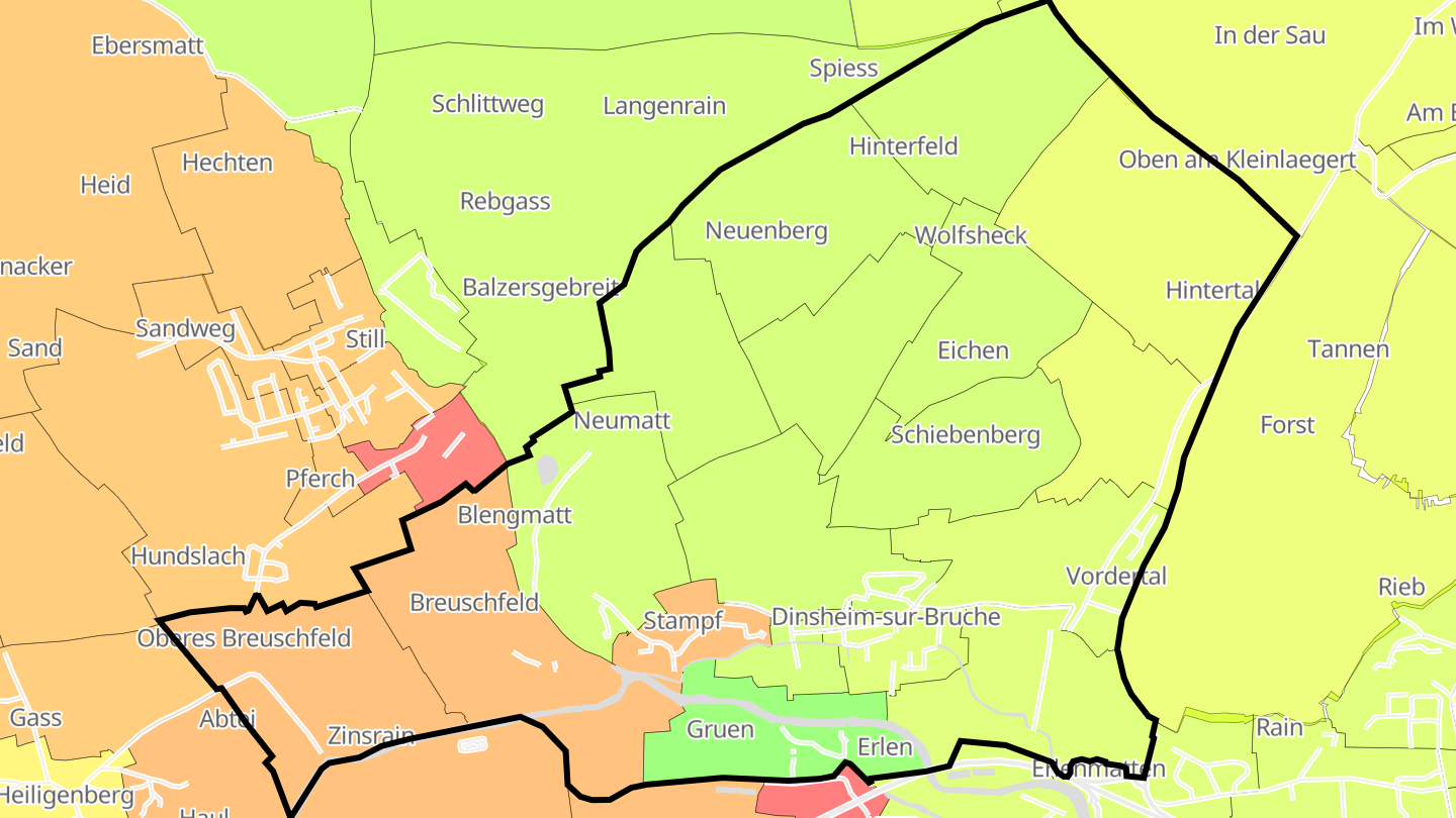 Carte des prix de l'immobilier Dinsheim-sur-Bruche