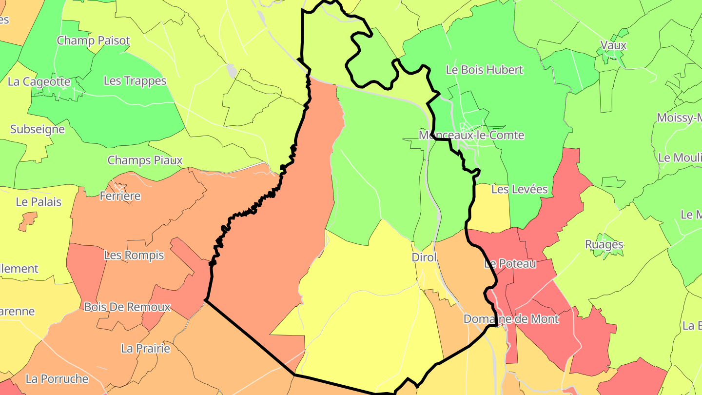 Carte des prix de l'immobilier Dirol