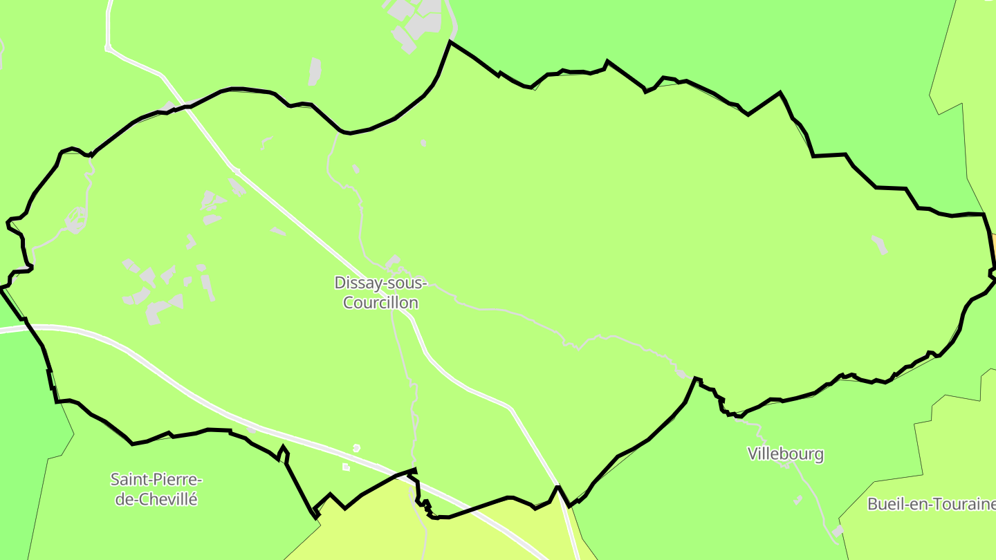 Carte des prix de l'immobilier Dissay-sous-Courcillon