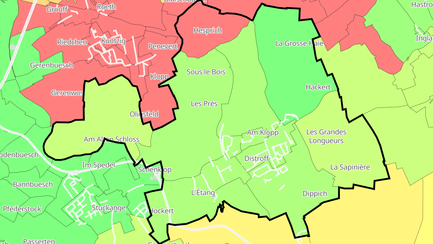 Carte des prix de l'immobilier Distroff