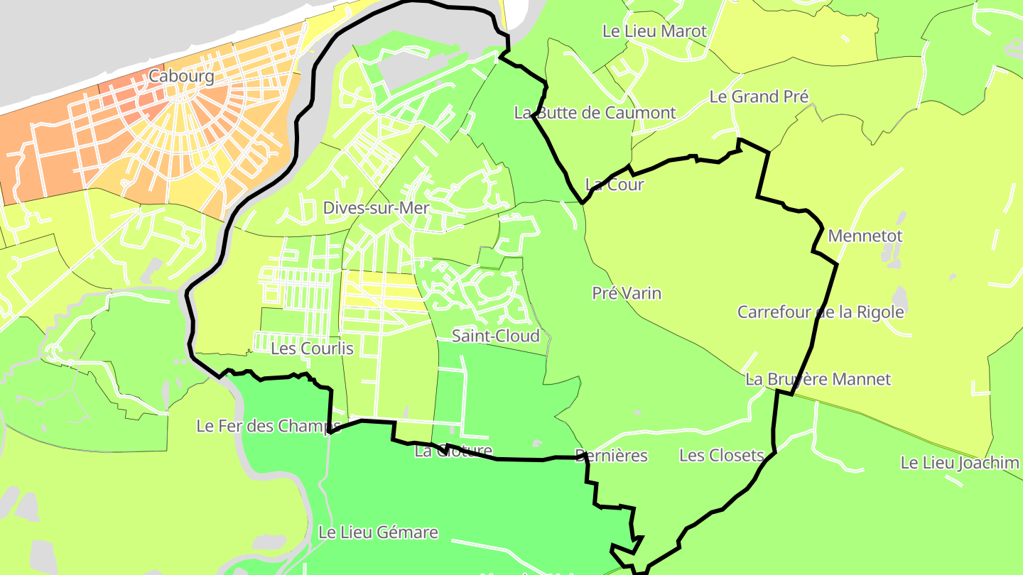 Carte des prix de l'immobilier Dives-sur-Mer