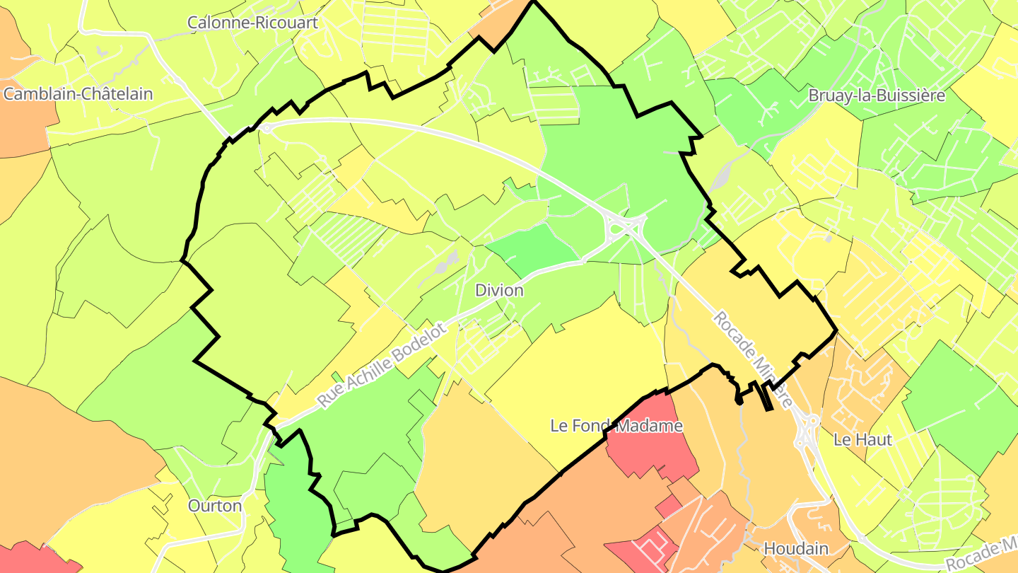 Carte des prix de l'immobilier Divion