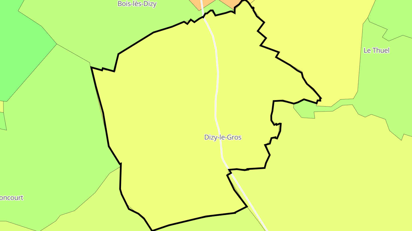 Carte des prix de l'immobilier Dizy-le-Gros