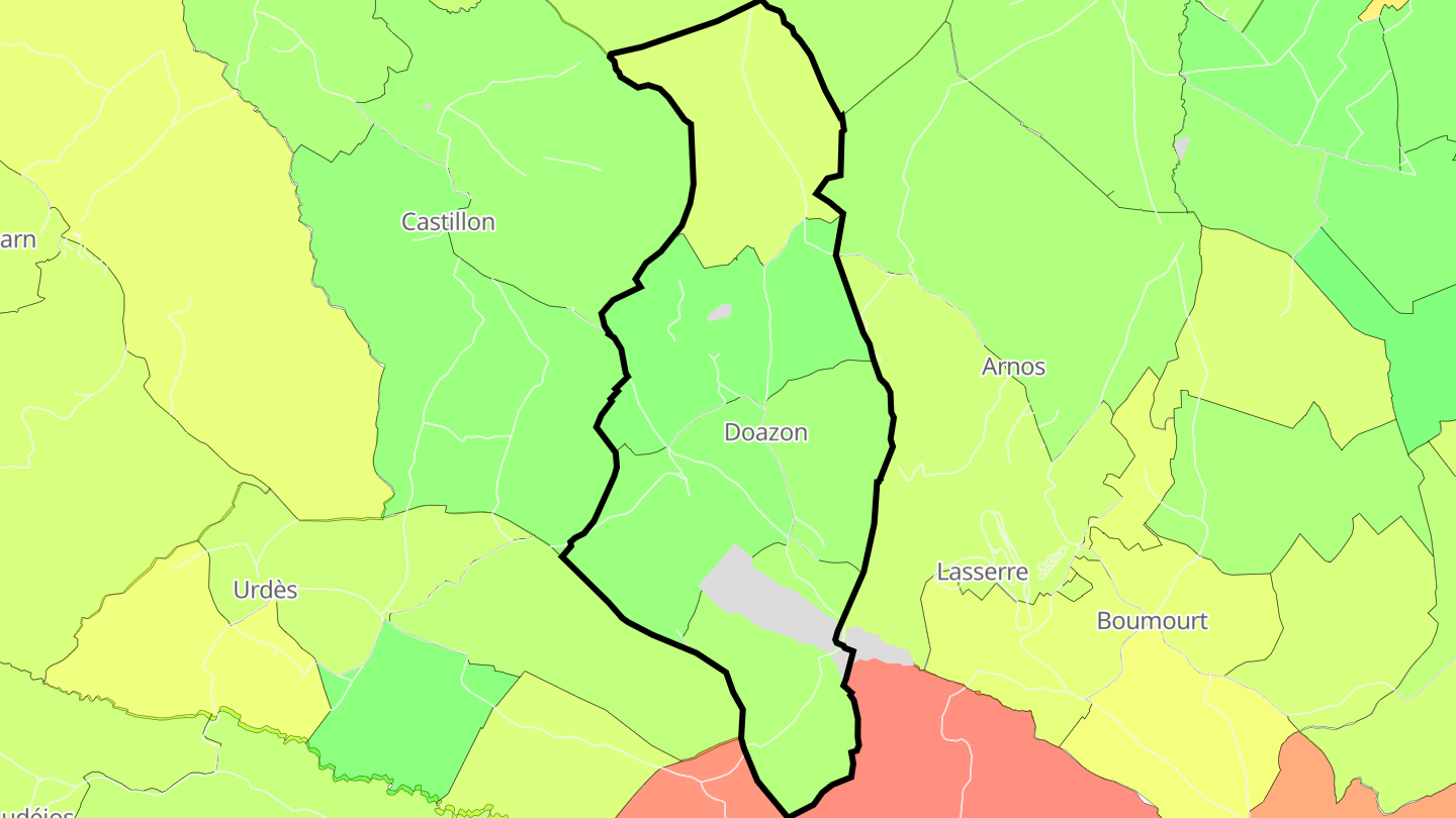 Carte des prix de l'immobilier Doazon