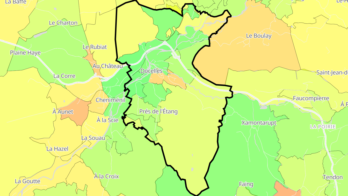 Carte des prix de l'immobilier Docelles