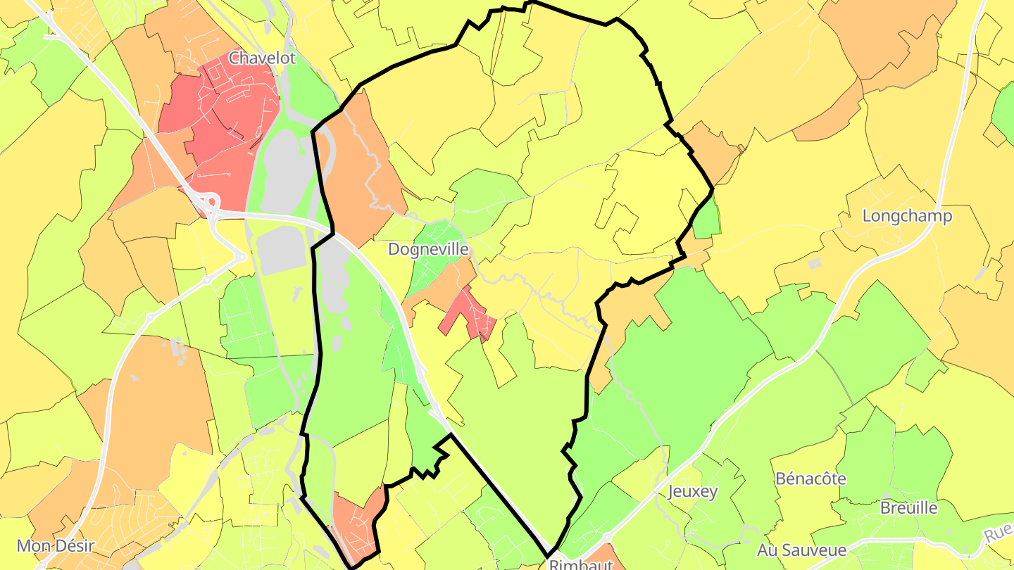 Carte des prix de l'immobilier Dogneville
