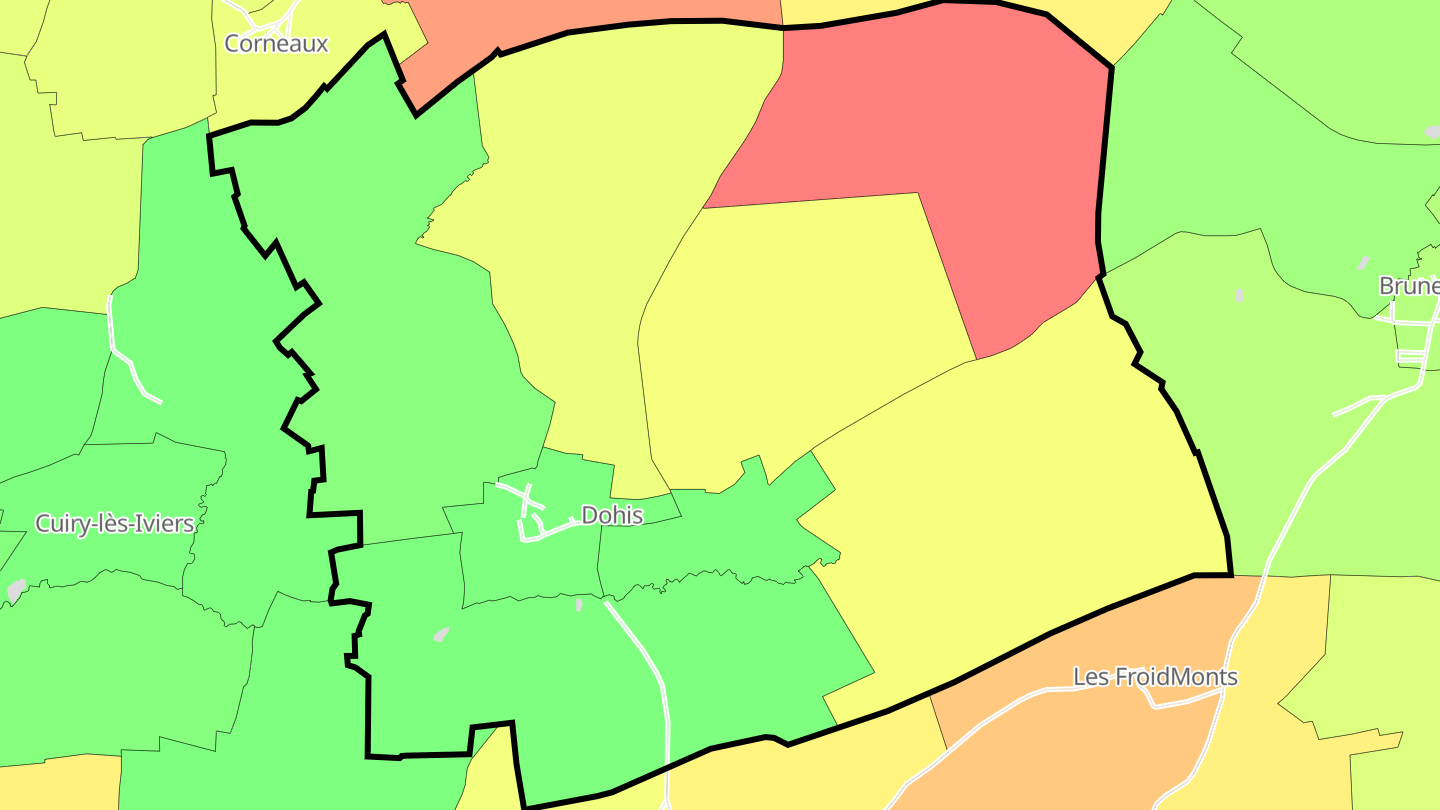 Carte des prix de l'immobilier Dohis