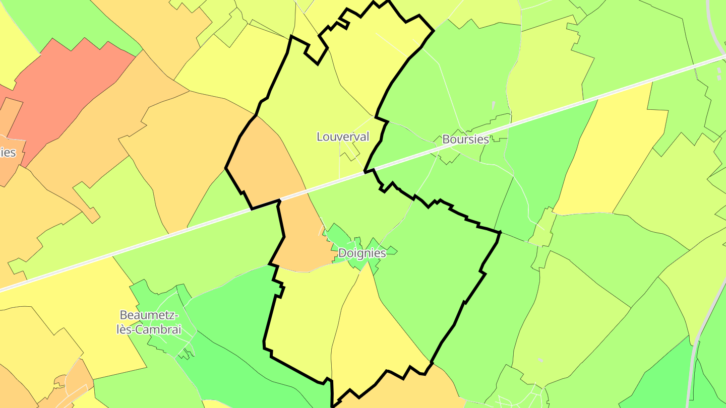 Carte des prix de l'immobilier Doignies