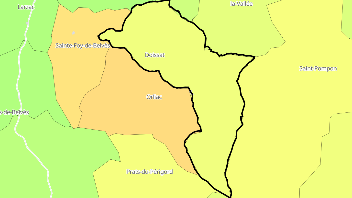 Carte des prix de l'immobilier Doissat