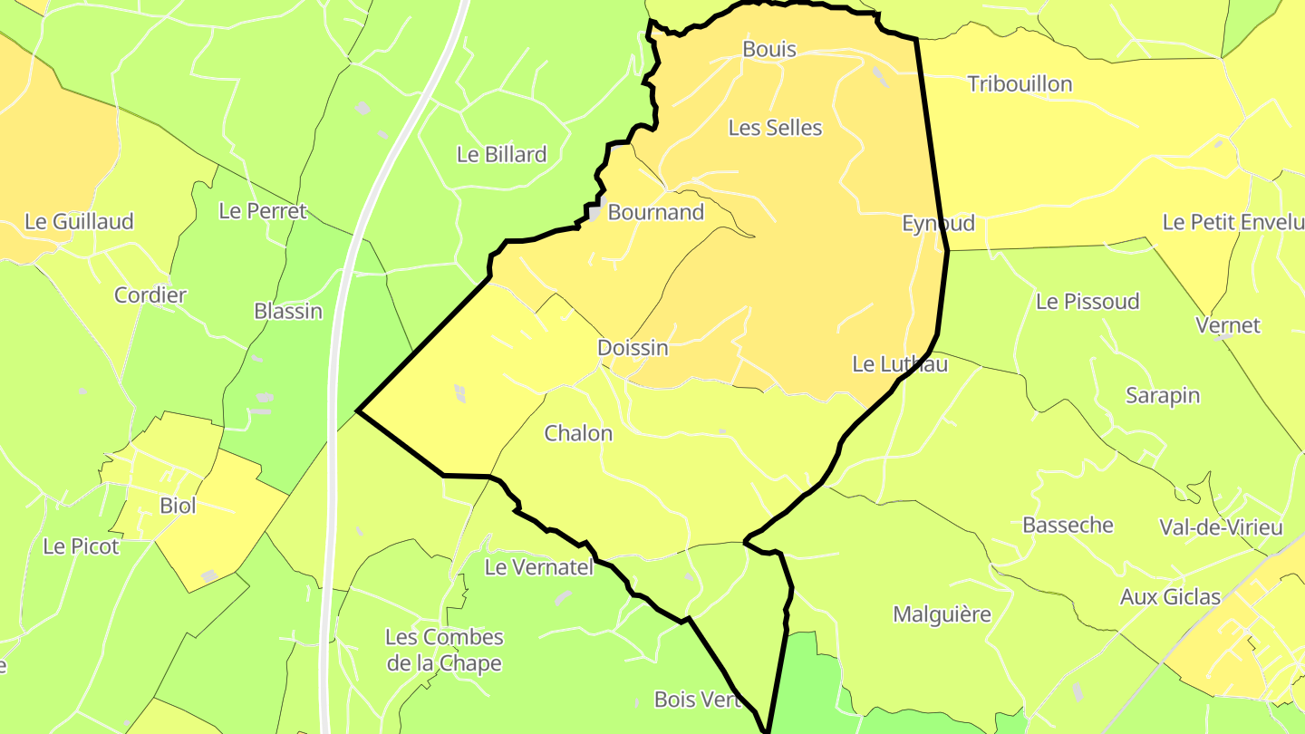 Carte des prix de l'immobilier Doissin