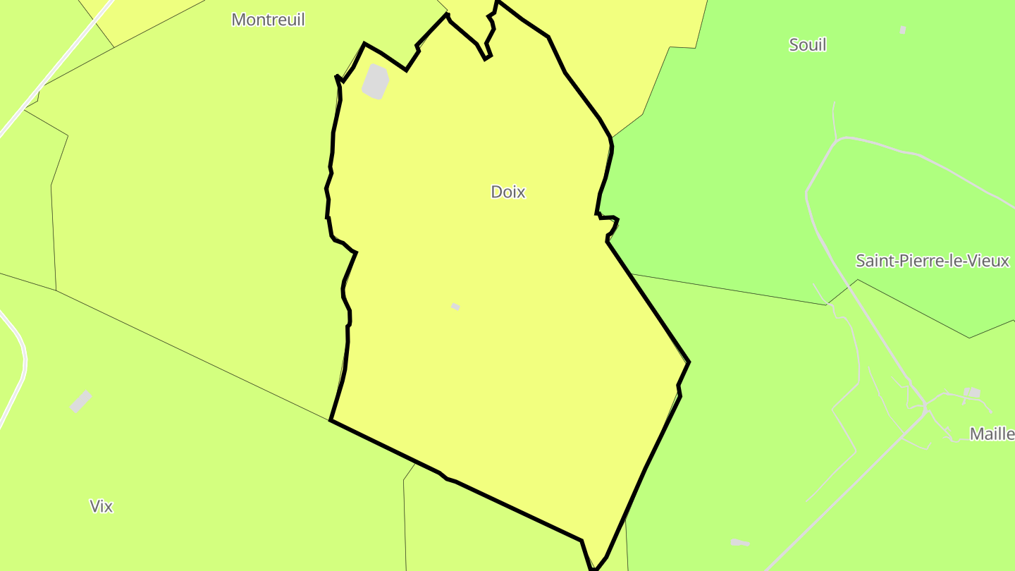 Carte des prix de l'immobilier Doix