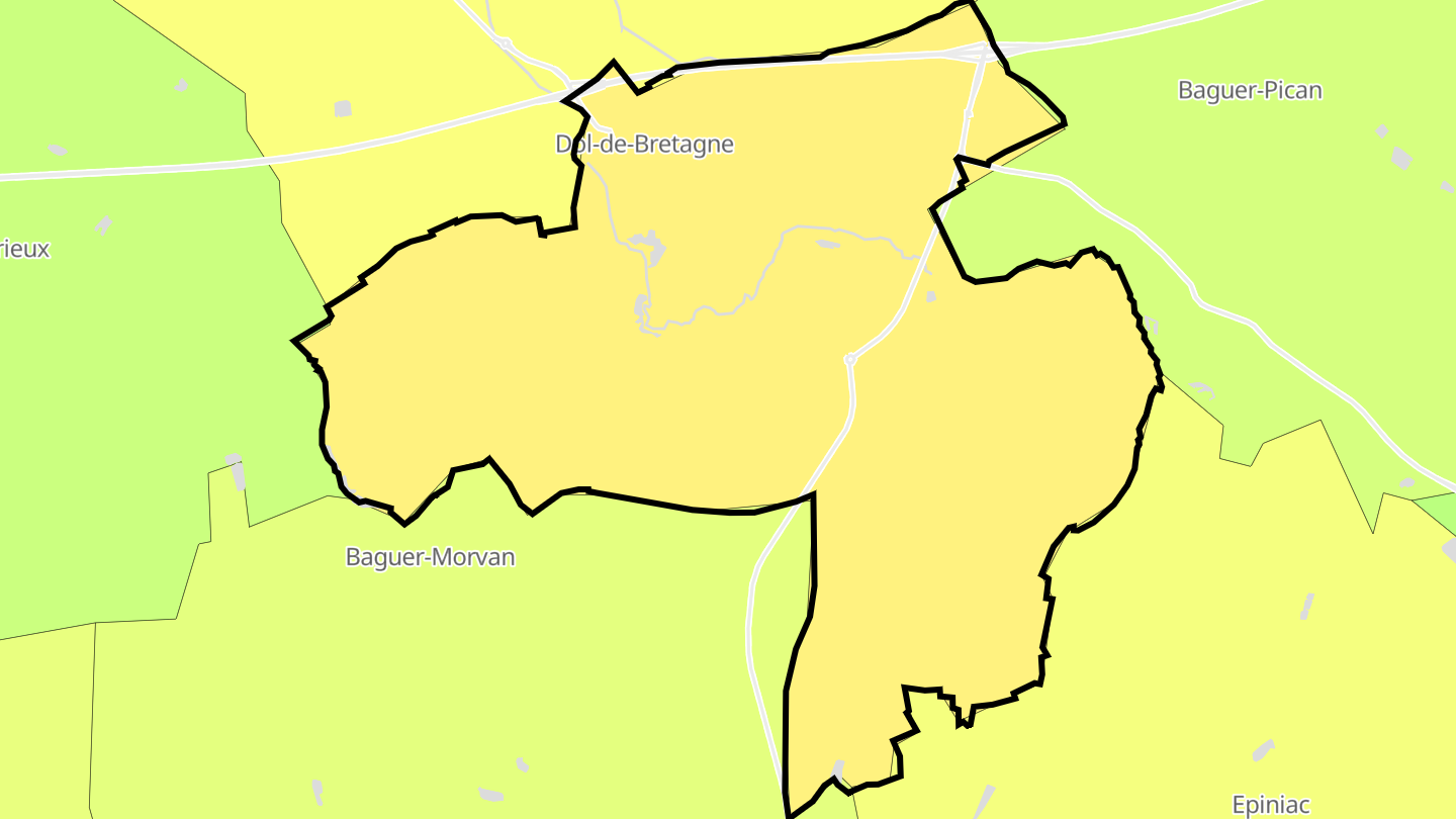 Carte des prix de l'immobilier Dol-de-Bretagne