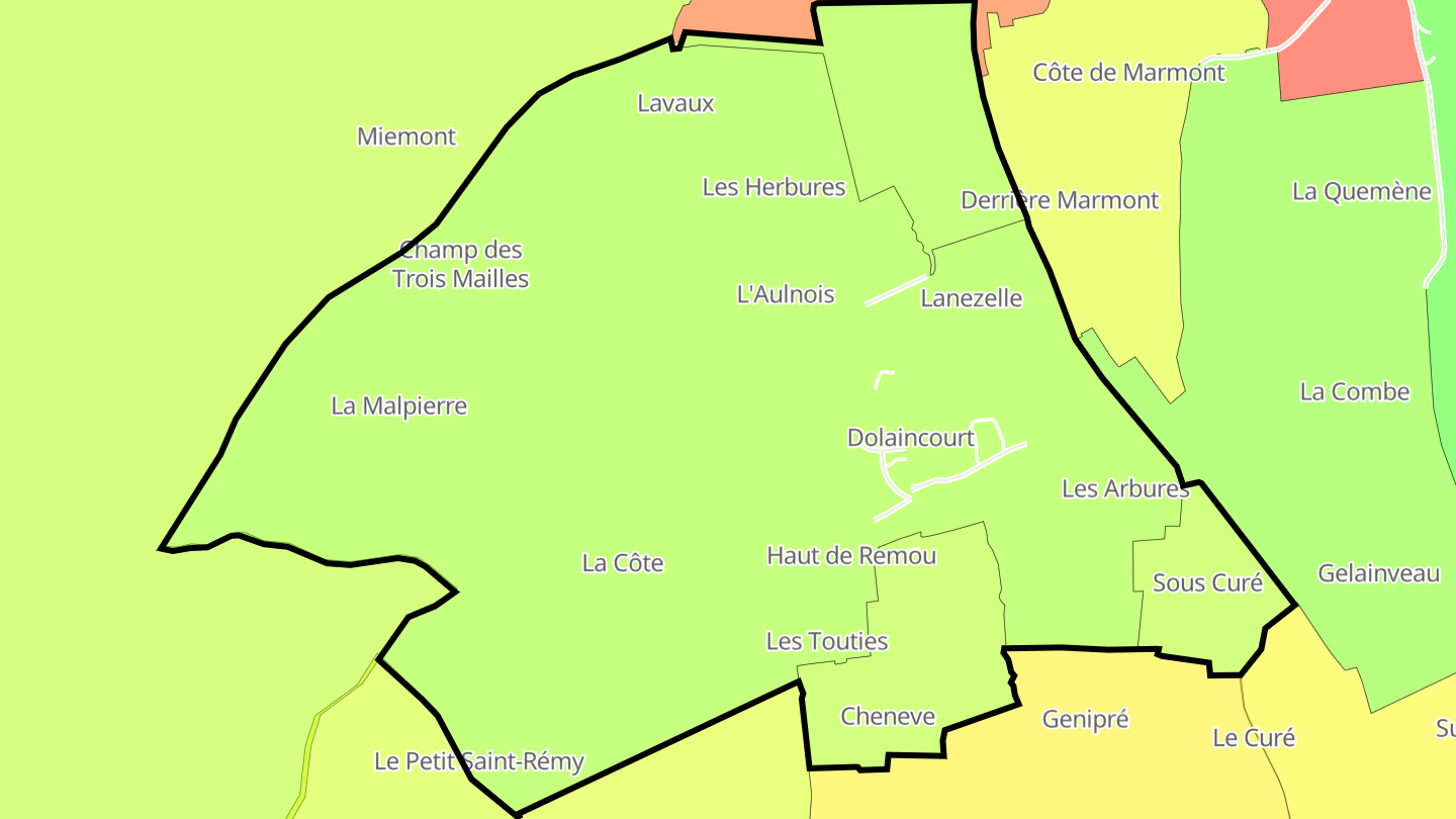 Carte des prix de l'immobilier Dolaincourt