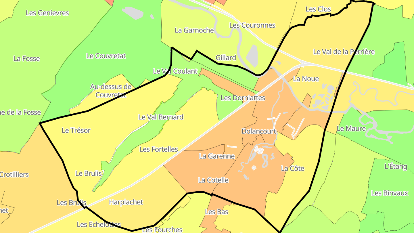 Carte des prix de l'immobilier Dolancourt