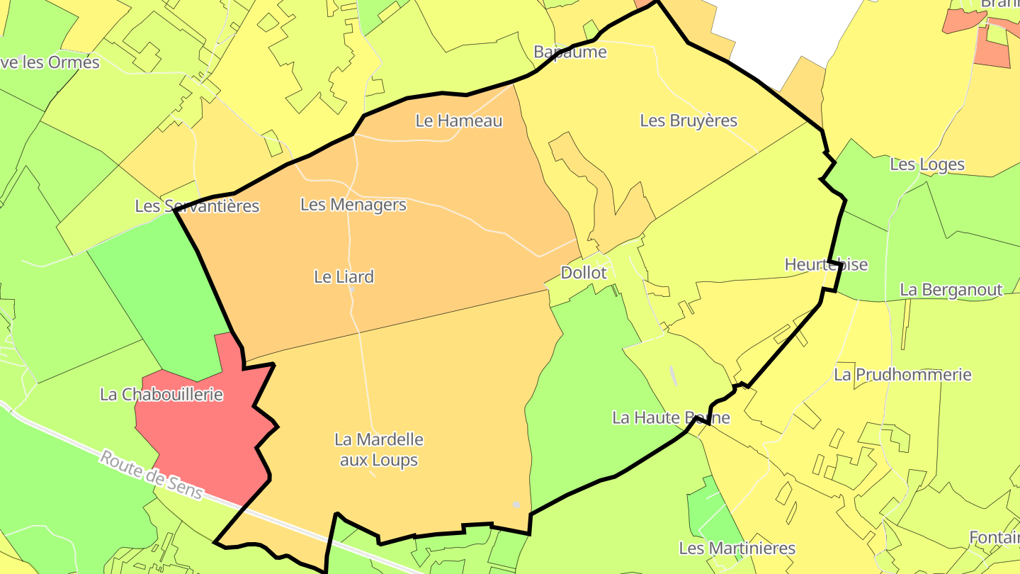 Carte des prix de l'immobilier Dollot
