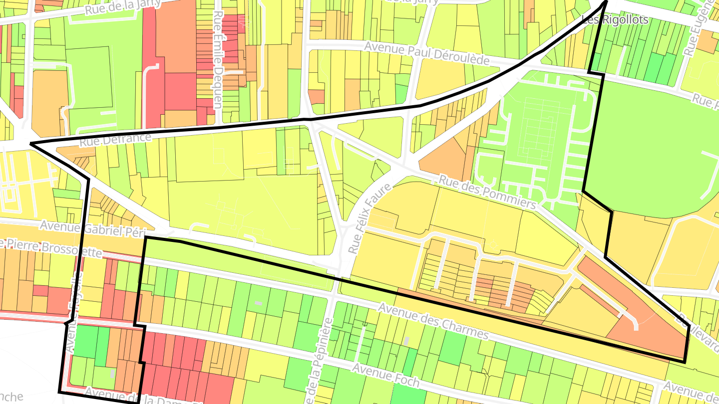 Carte des prix de l'immobilier Domaine du Bois