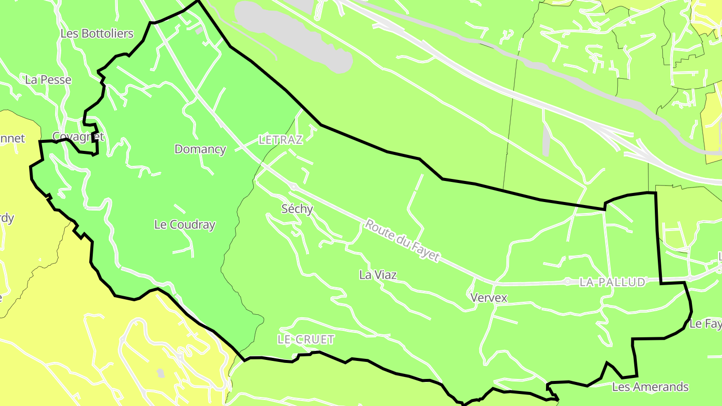 Carte des prix de l'immobilier Domancy