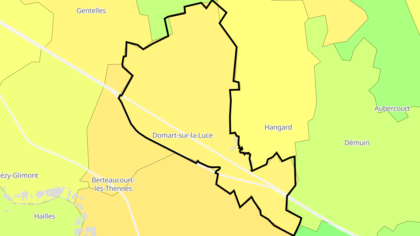 Carte des prix de l'immobilier Domart-sur-la-Luce