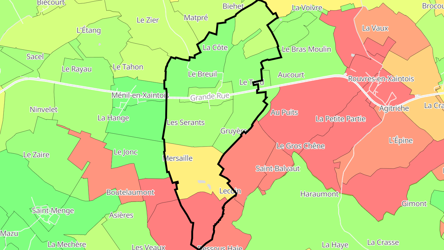 Carte des prix de l'immobilier Dombasle-en-Xaintois