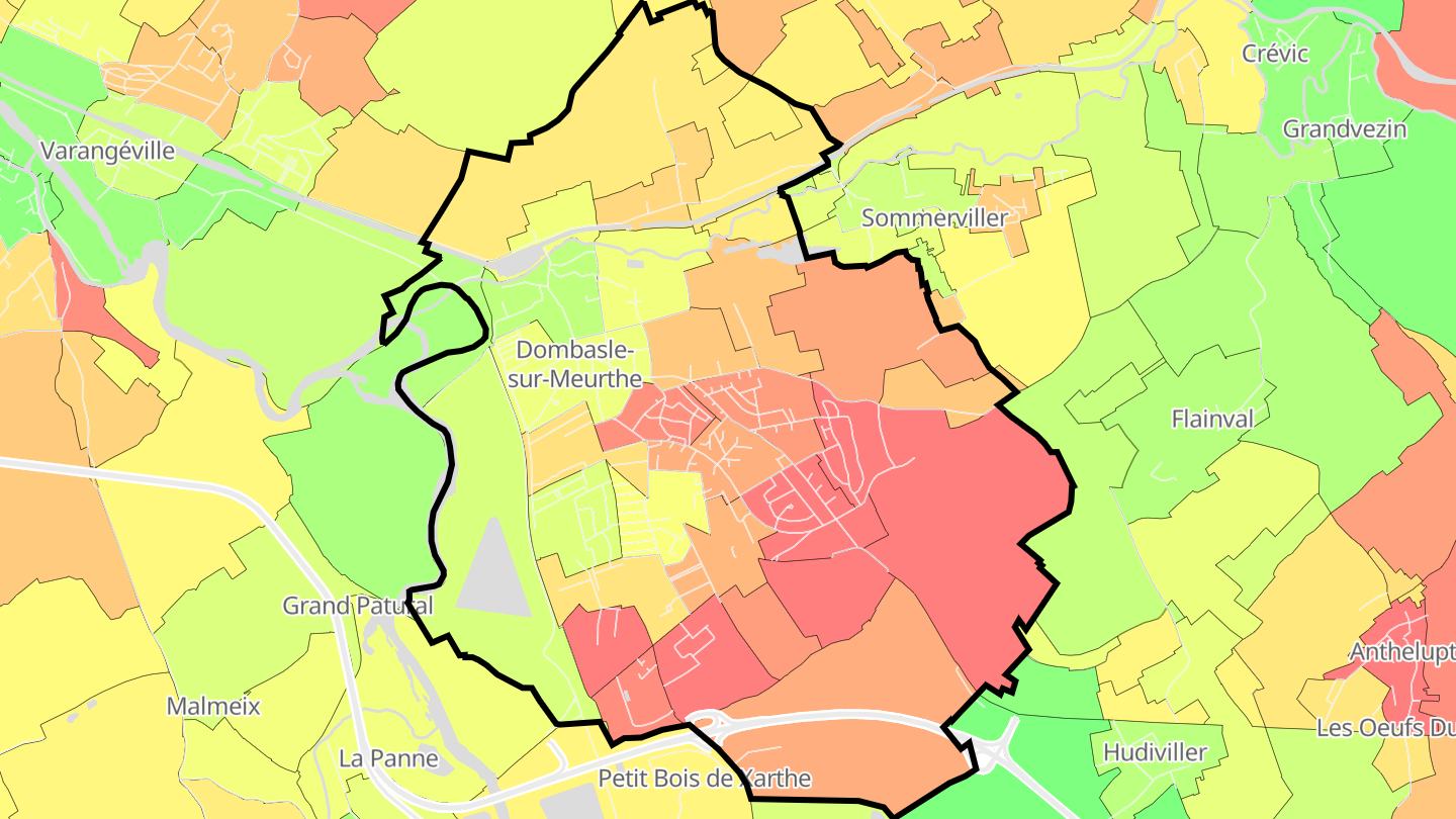 Carte des prix de l'immobilier Dombasle-sur-Meurthe