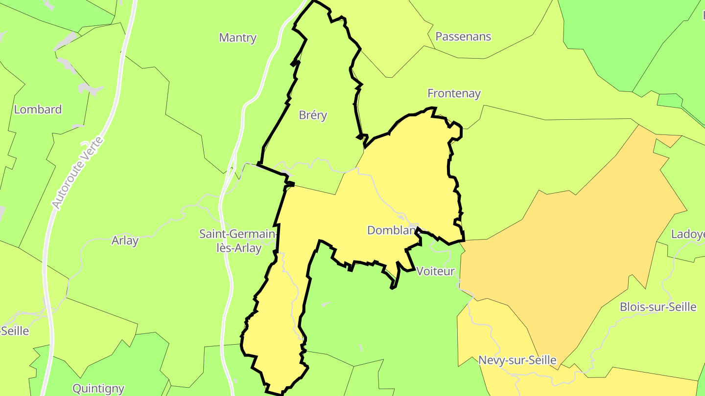 Carte des prix de l'immobilier Domblans