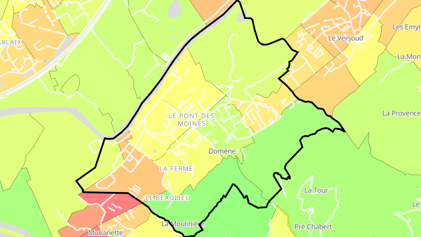 Carte des prix de l'immobilier Domène