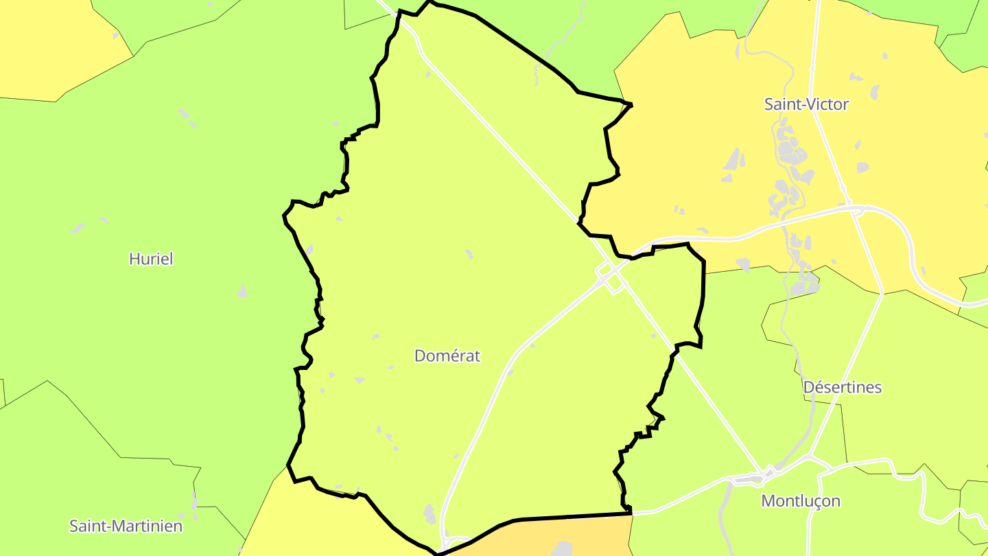 Carte des prix de l'immobilier Domérat