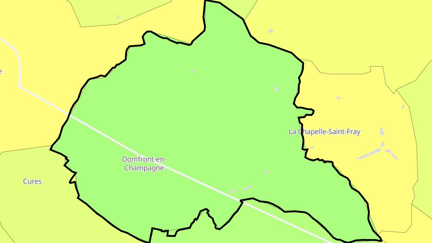 Carte des prix de l'immobilier Domfront-en-Champagne