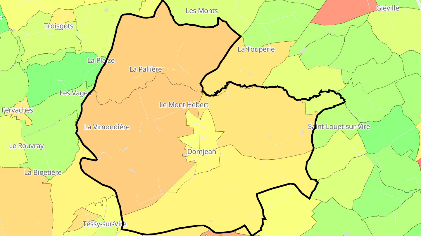 Carte des prix de l'immobilier Domjean