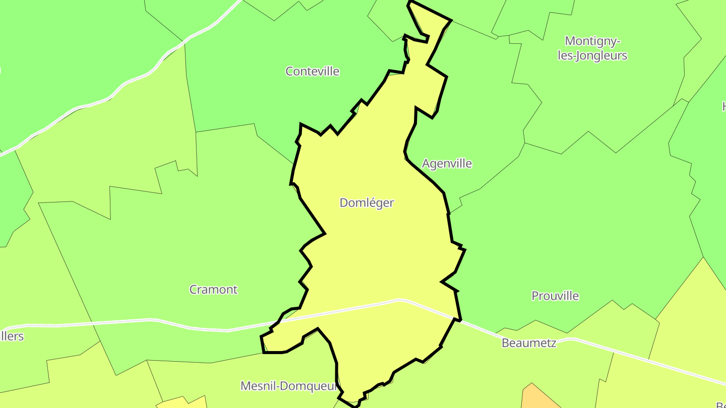 Carte des prix de l'immobilier Domléger-Longvillers