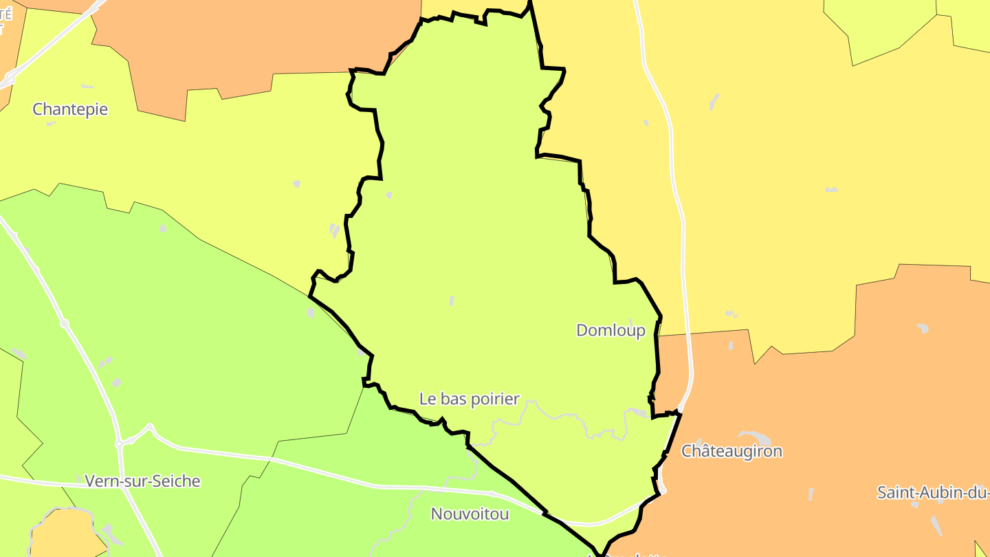 Carte des prix de l'immobilier Domloup